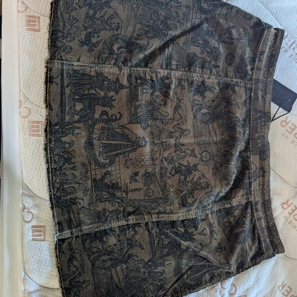 Disturbia Diabolical Woodcut Corduroy Mini Skirt NWT - Picture 3 of 4